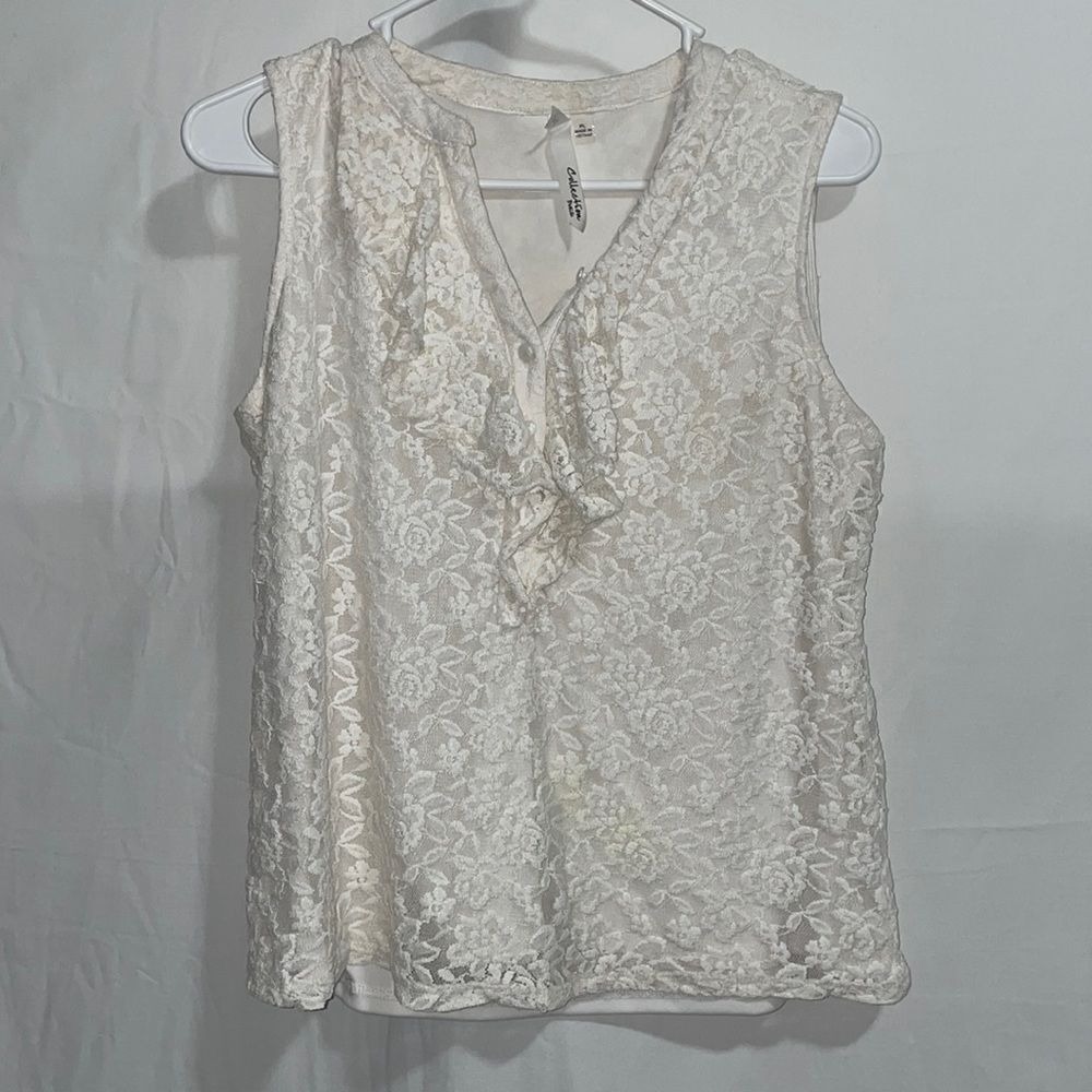 NY collections petite Lacy tank top